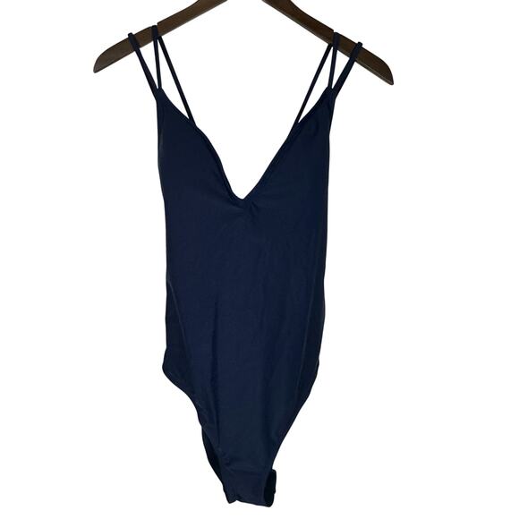 NWOT‎ Hurley Women's One Piece Cross Back Swimsuit Sz XL Navy Blue - Picture 1 of 10